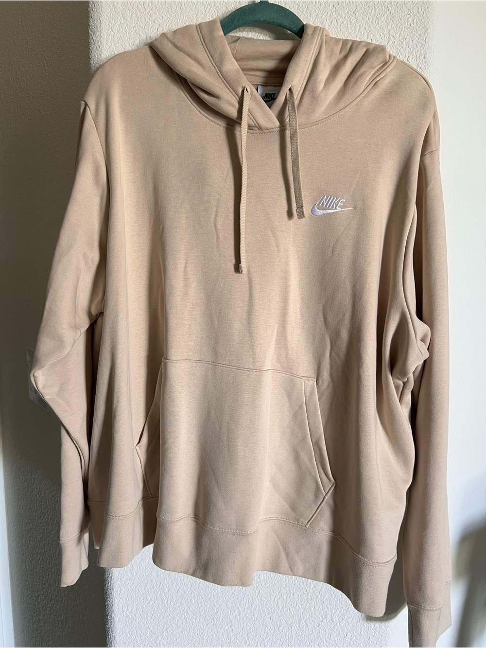 Womens 2X Nike Sweatshirt Hoodie with Drawstrings Beige